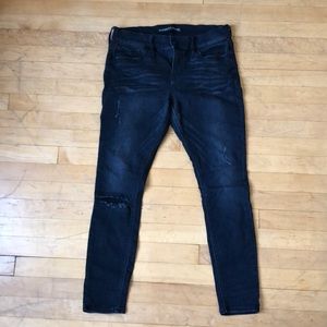 Express distressed faded black jeans